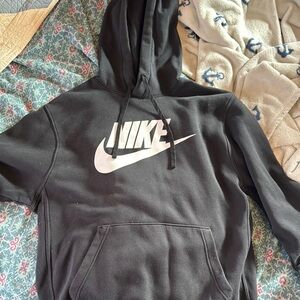 Nike Black Hoodie with White Logo